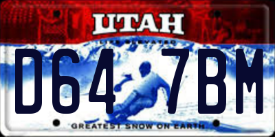 UT license plate D647BM