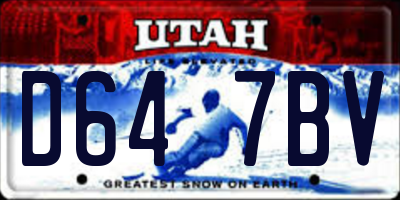 UT license plate D647BV