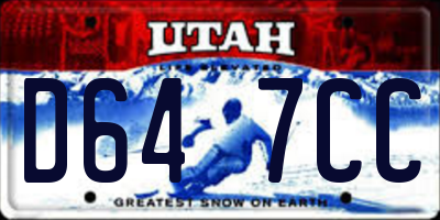 UT license plate D647CC
