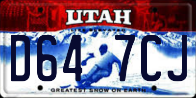 UT license plate D647CJ