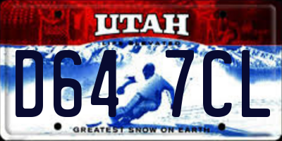 UT license plate D647CL
