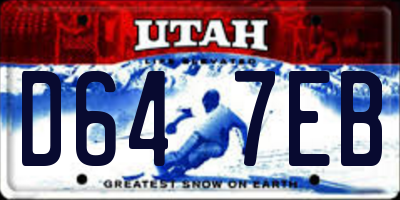 UT license plate D647EB