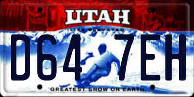 UT license plate D647EH