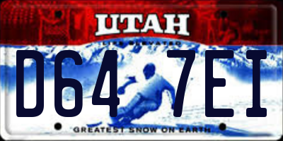 UT license plate D647EI