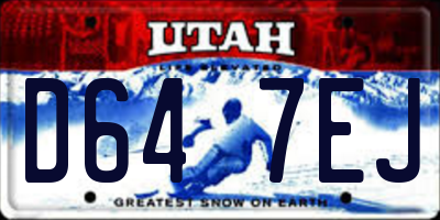 UT license plate D647EJ