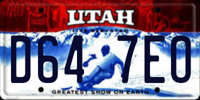 UT license plate D647EO