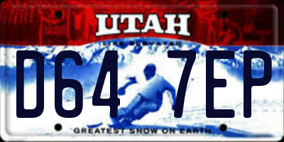 UT license plate D647EP