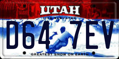 UT license plate D647EV