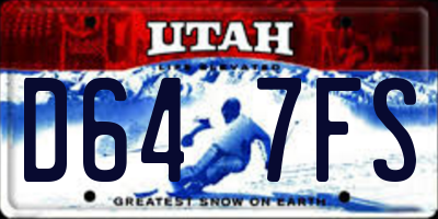 UT license plate D647FS
