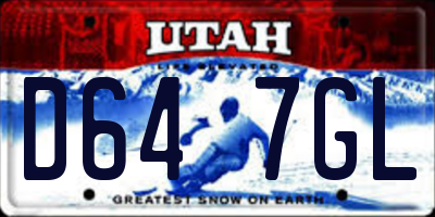 UT license plate D647GL