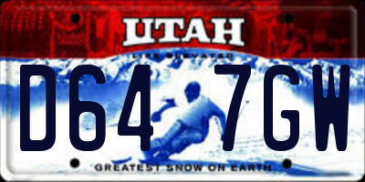 UT license plate D647GW