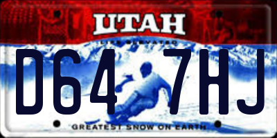 UT license plate D647HJ