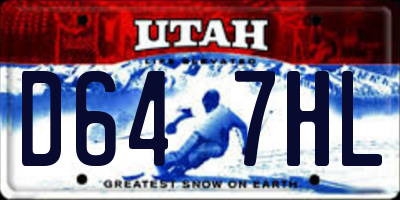 UT license plate D647HL