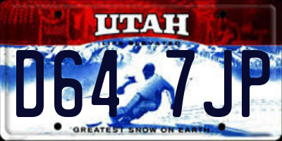 UT license plate D647JP