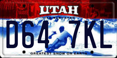 UT license plate D647KL