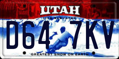 UT license plate D647KV