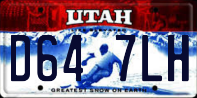 UT license plate D647LH