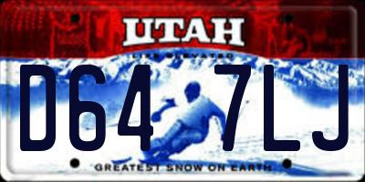 UT license plate D647LJ