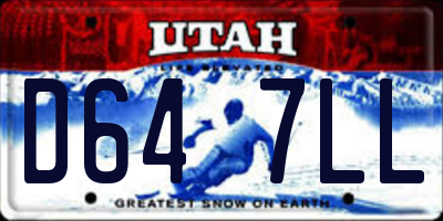 UT license plate D647LL
