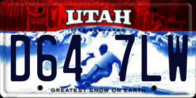 UT license plate D647LW