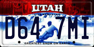 UT license plate D647MI