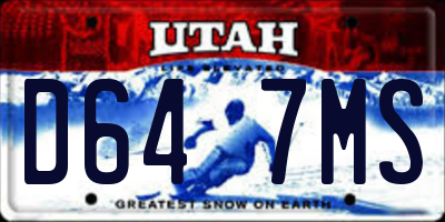 UT license plate D647MS