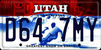 UT license plate D647MY