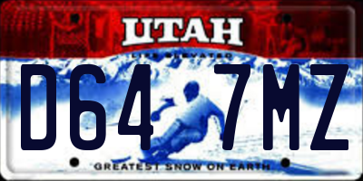 UT license plate D647MZ