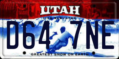 UT license plate D647NE