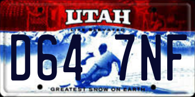 UT license plate D647NF