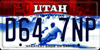 UT license plate D647NP