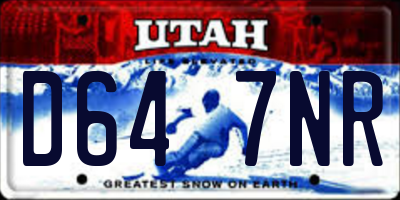 UT license plate D647NR