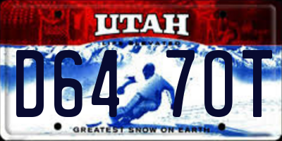 UT license plate D647OT