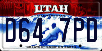 UT license plate D647PD
