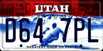 UT license plate D647PL