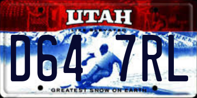 UT license plate D647RL
