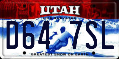 UT license plate D647SL