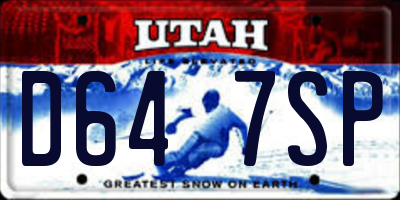 UT license plate D647SP