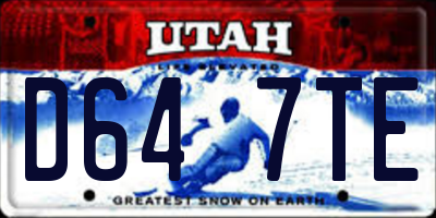 UT license plate D647TE