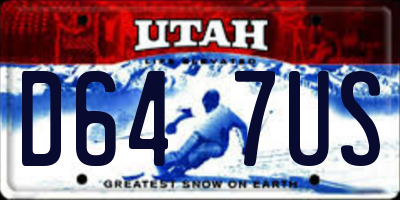 UT license plate D647US