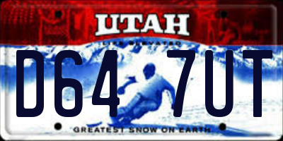 UT license plate D647UT