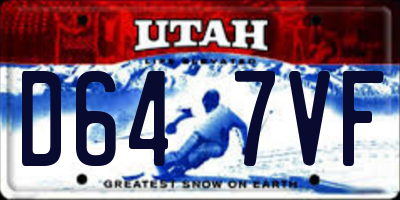 UT license plate D647VF