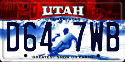 UT license plate D647WB