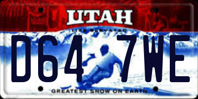 UT license plate D647WE