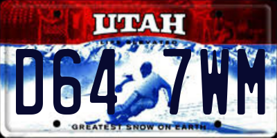 UT license plate D647WM
