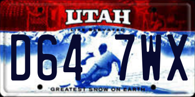 UT license plate D647WX