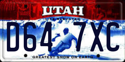 UT license plate D647XC