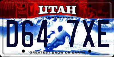 UT license plate D647XE