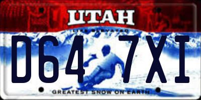 UT license plate D647XI