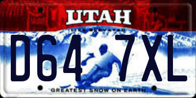 UT license plate D647XL